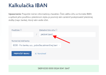 Jak získat slovenský IBAN k českému účtu ve FIO?
